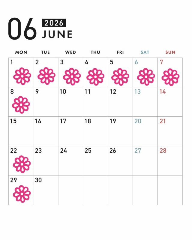 6月の定休日：JUNE