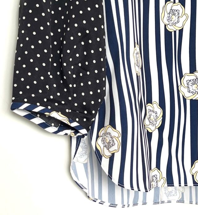 【B-12-N】ストライプ×フラワー