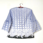 【B-20】丸柄×花柄ブラウス