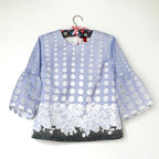 【B-20】丸柄×花柄ブラウス