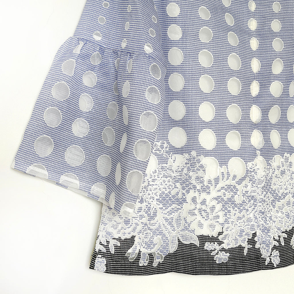 【B-20】丸柄×花柄ブラウス