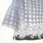 【B-20】丸柄×花柄ブラウス