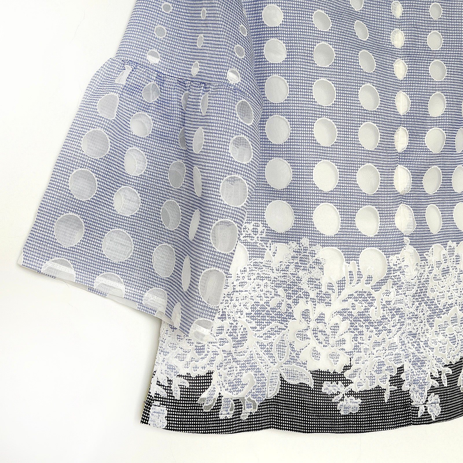 【B-20】丸柄×花柄ブラウス