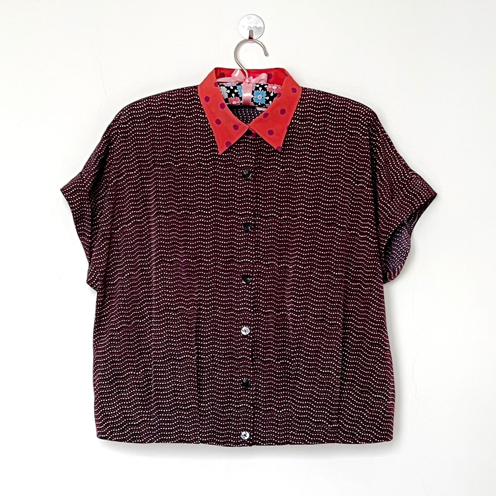 【B-3】ドット赤のブラウス