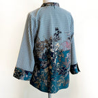 【B-30LS】格子×花柄ブラウス