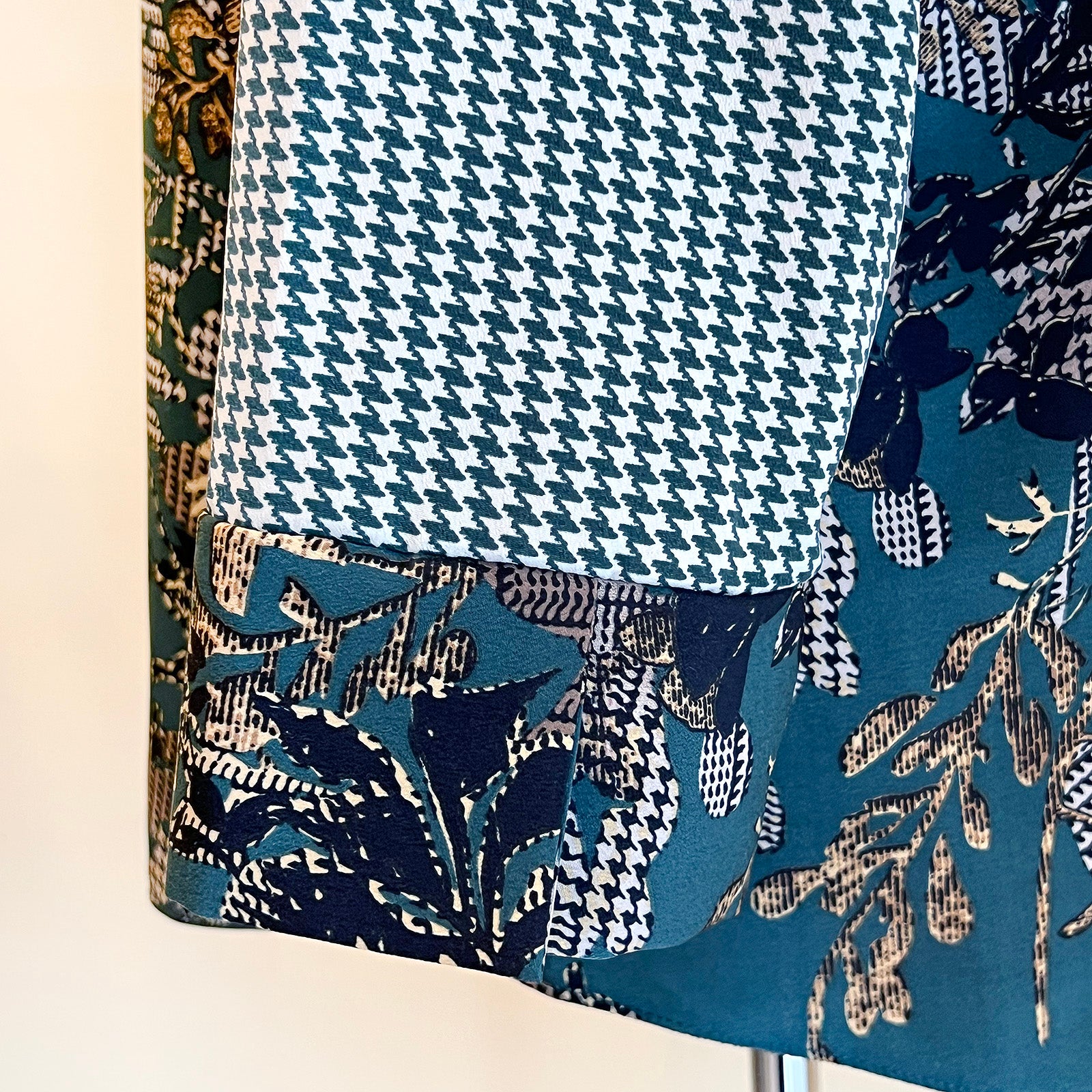 【B-30LS】格子×花柄ブラウス