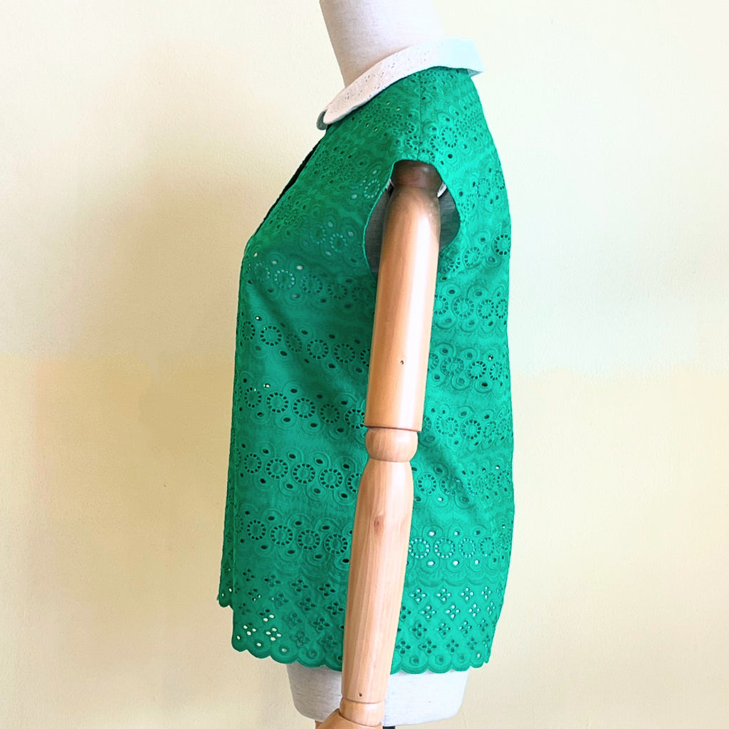 【B-13-G】グリーンレースコットン