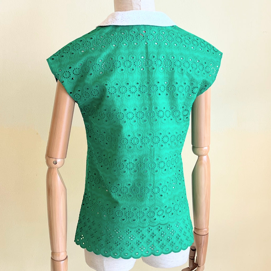 【B-13-G】グリーンレースコットン