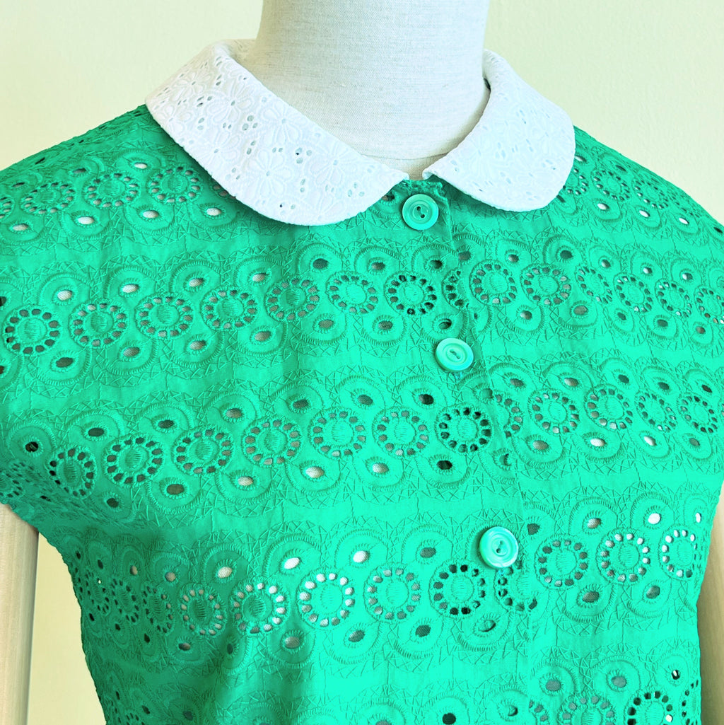 【B-13-G】グリーンレースコットン