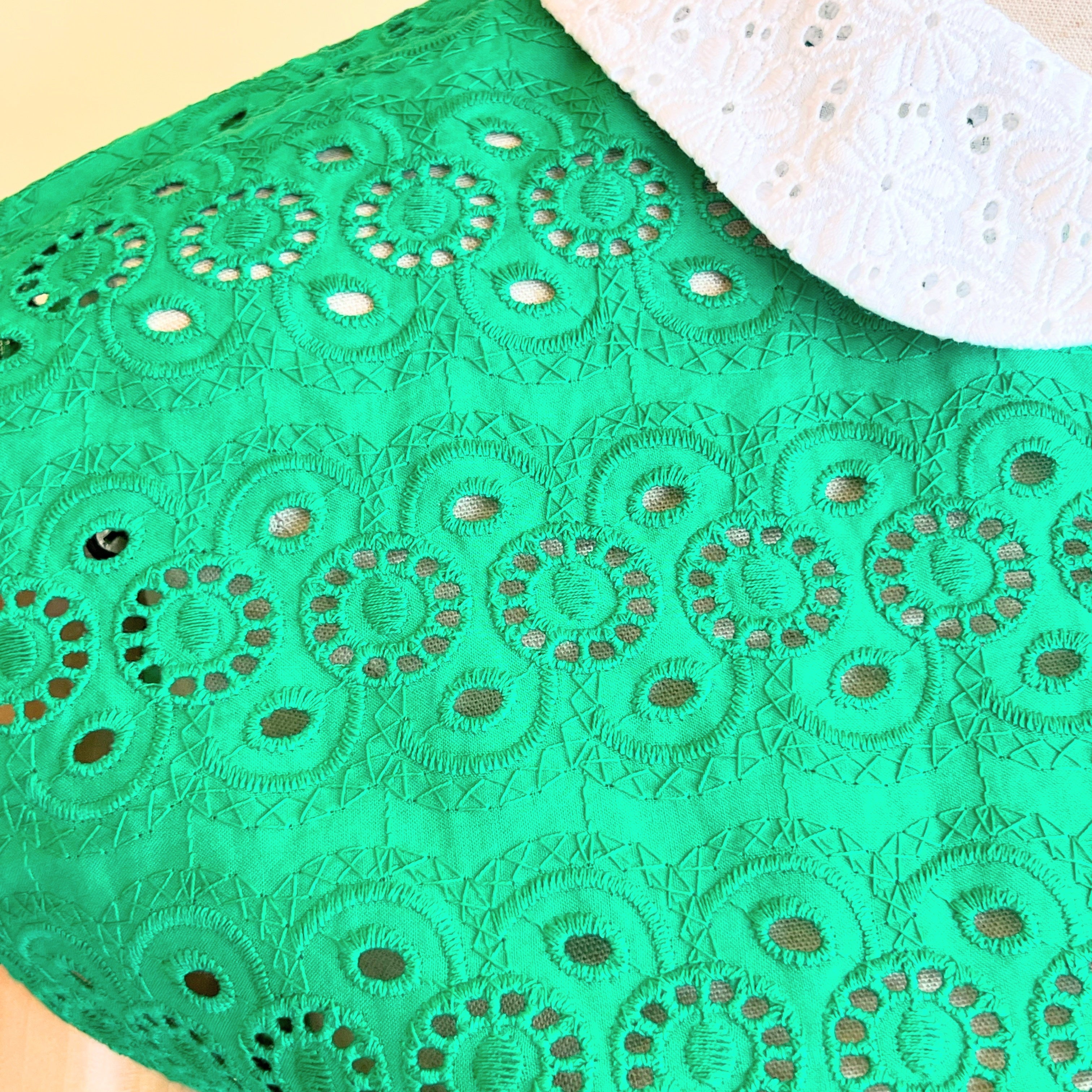 【B-13-G】グリーンレースコットン