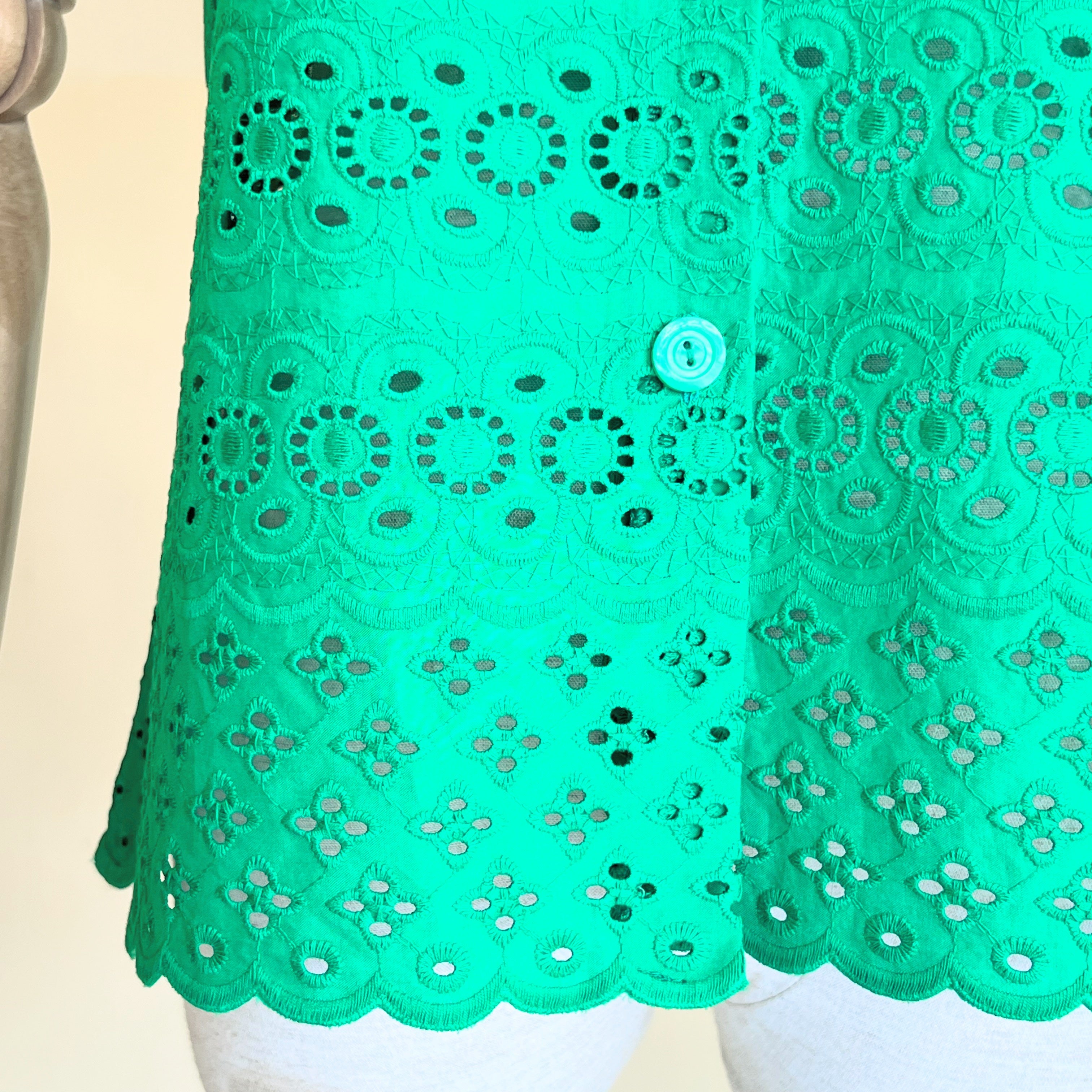 【B-13-G】グリーンレースコットン