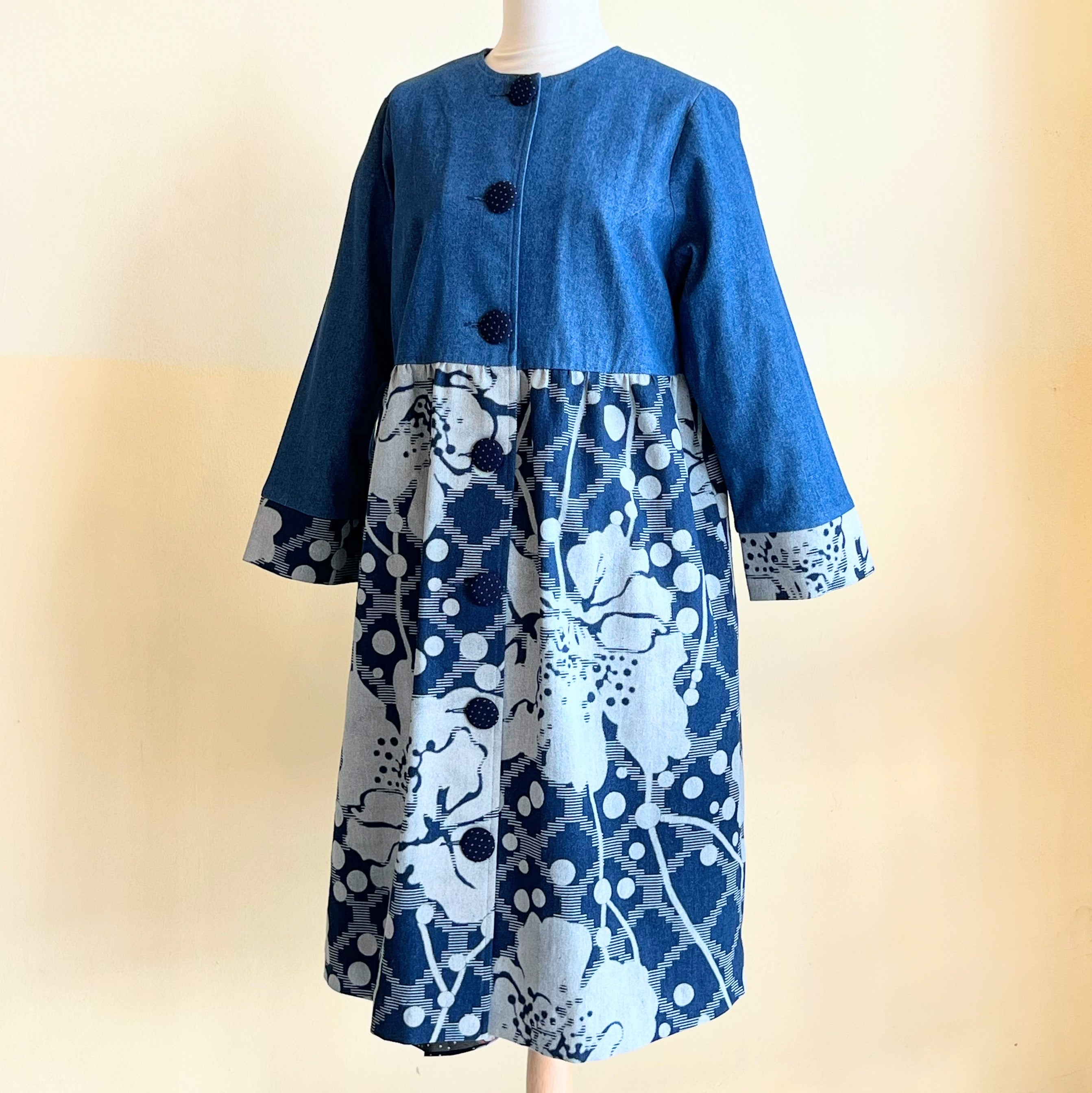 【JK-TR-JB】デニム花柄コート