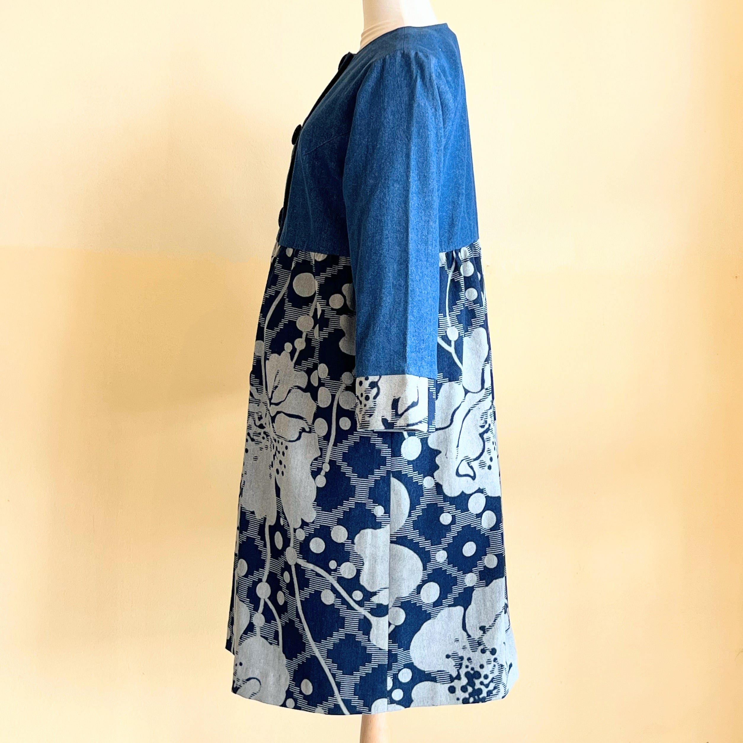 【JK-TR-JB】デニム花柄コート