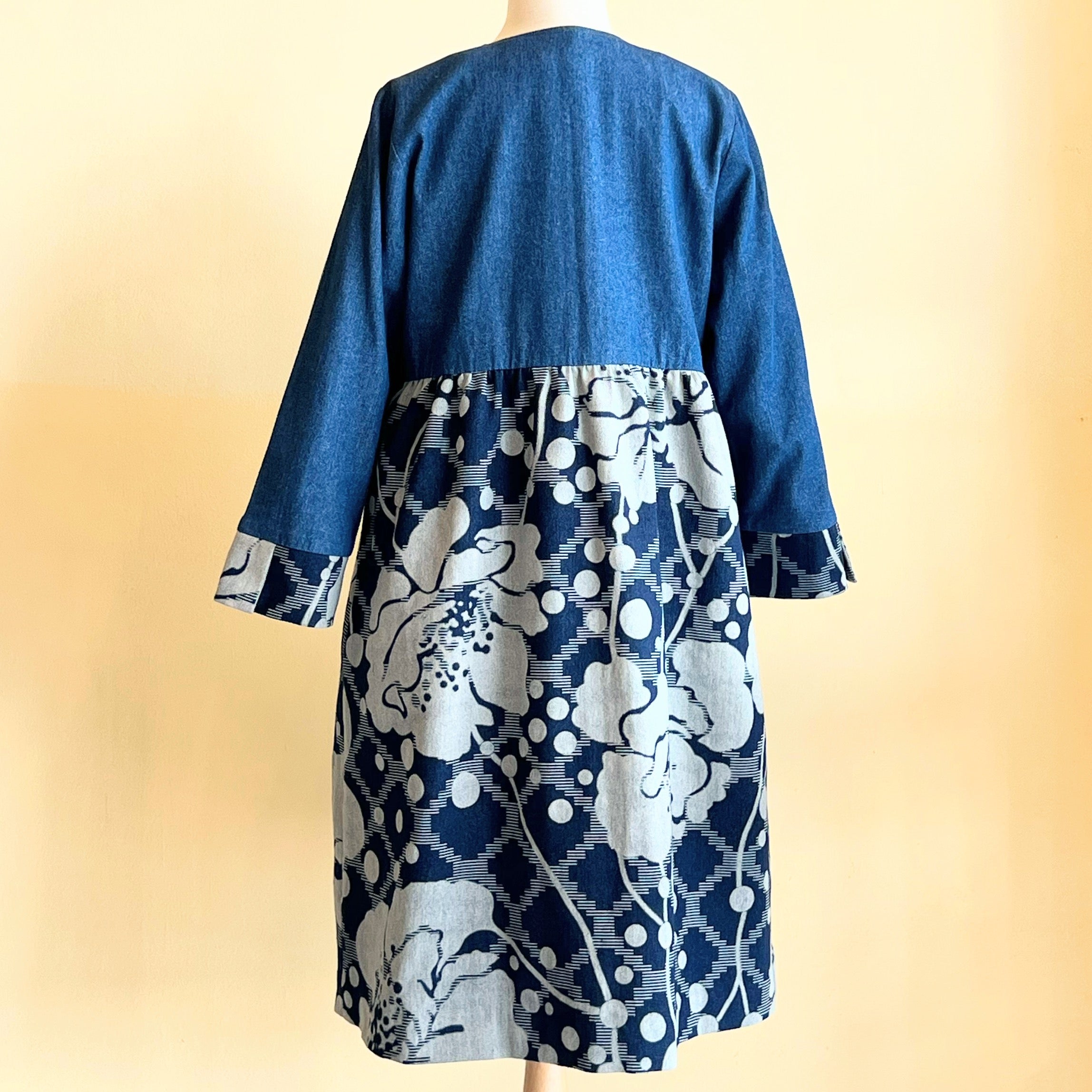 【JK-TR-JB】デニム花柄コート