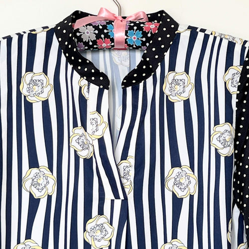 【B-12-N】ストライプ×フラワー