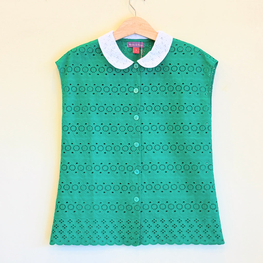 【B-13-G】グリーンレースコットン