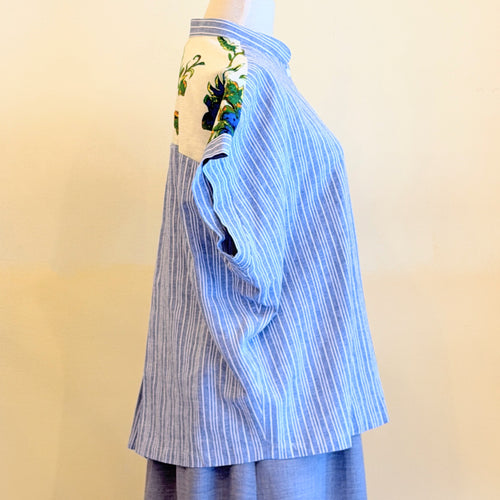 B-21-S  ストライプ×花柄