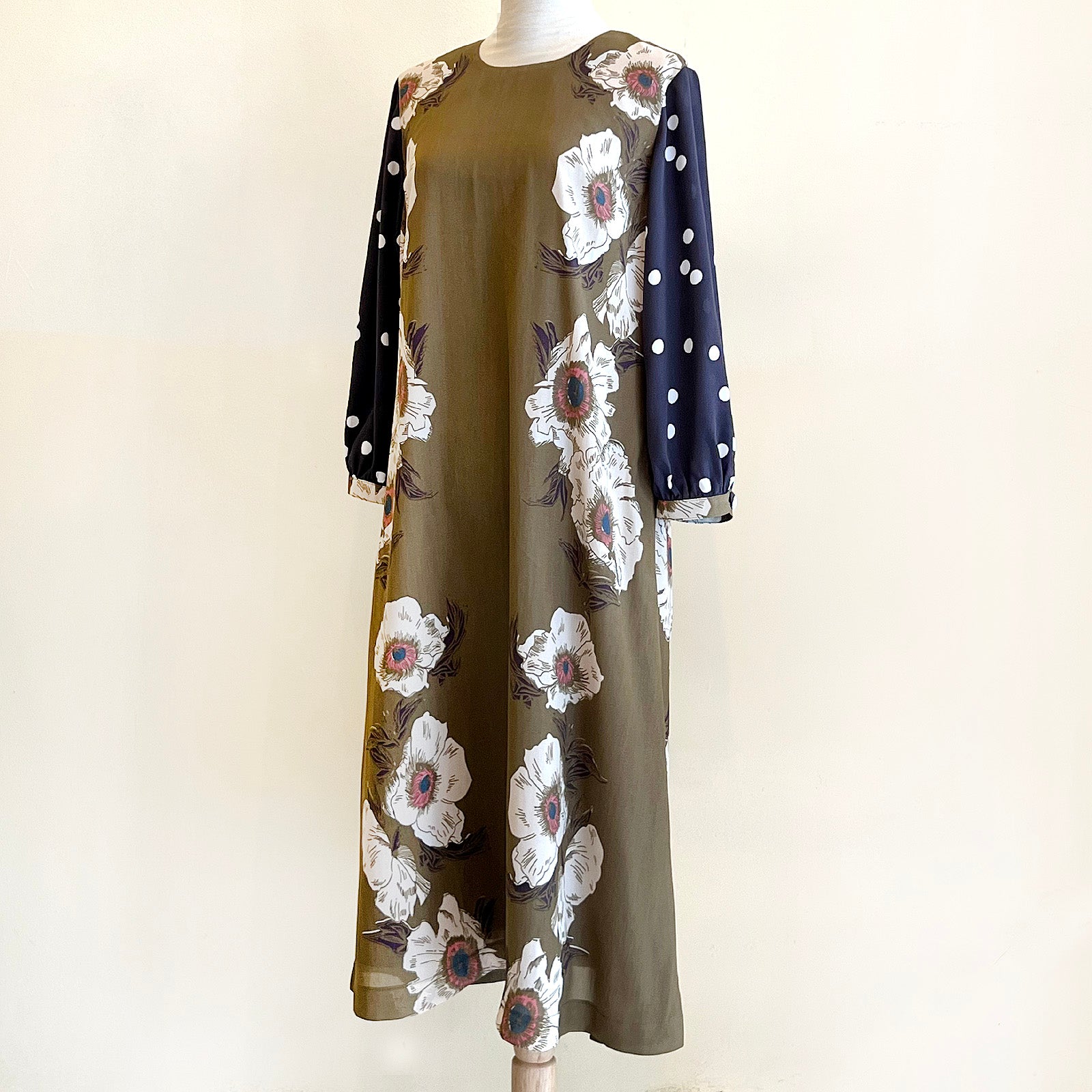 【OP-18LS】花柄×ドット