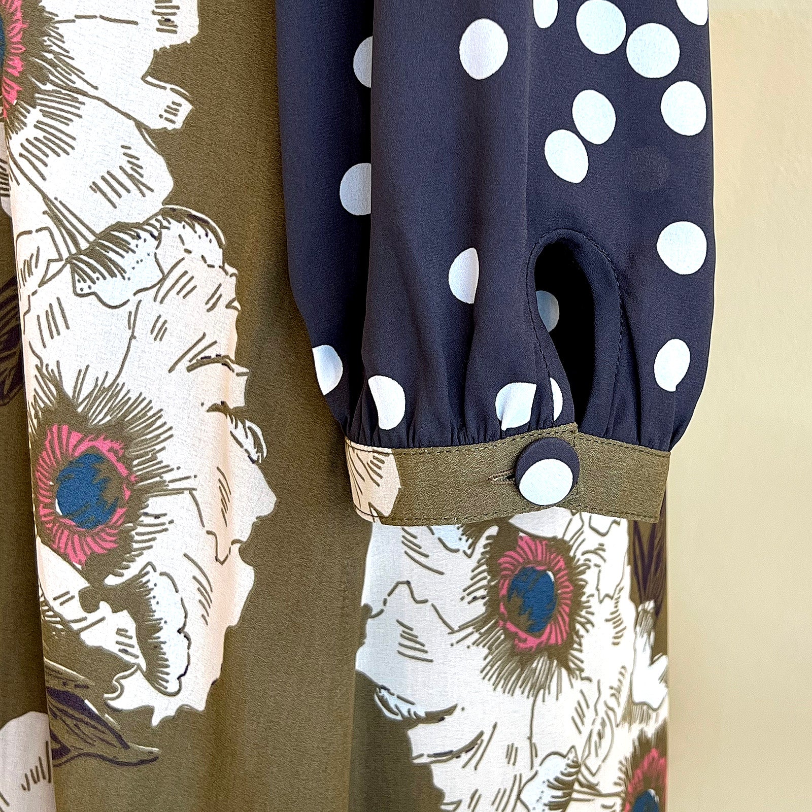 【OP-18LS】花柄×ドット