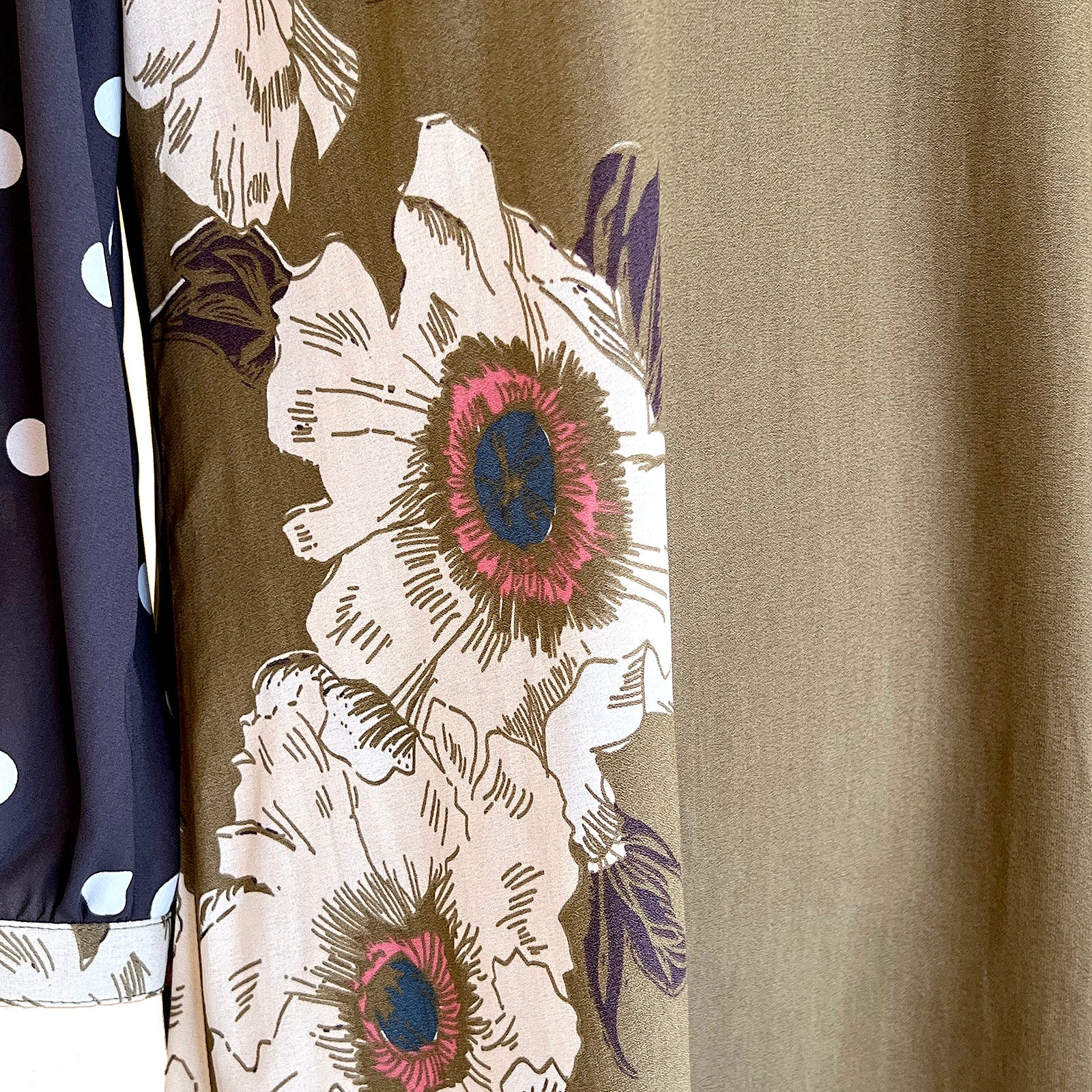 【OP-18LS】花柄×ドット